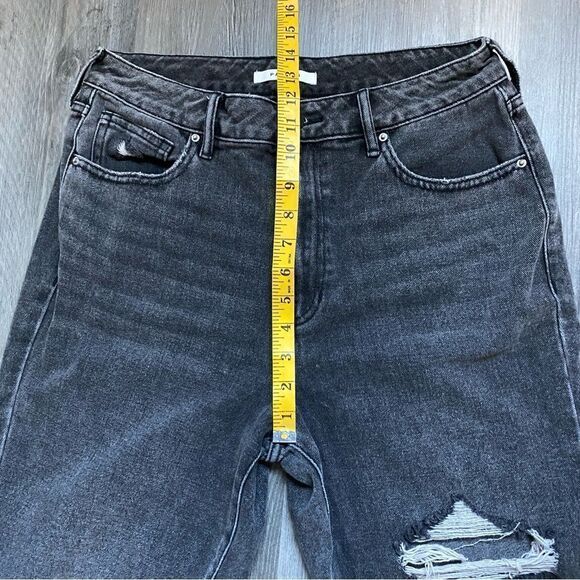 PacSun Mom Jeans Ripped Faded Black 29 High Rise Distressed - Picture 9 of 11